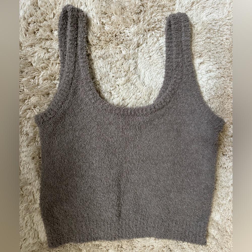 Madewell Women’s Bouclé Square-Neck Tank Top Size Small Color Tan/Brown